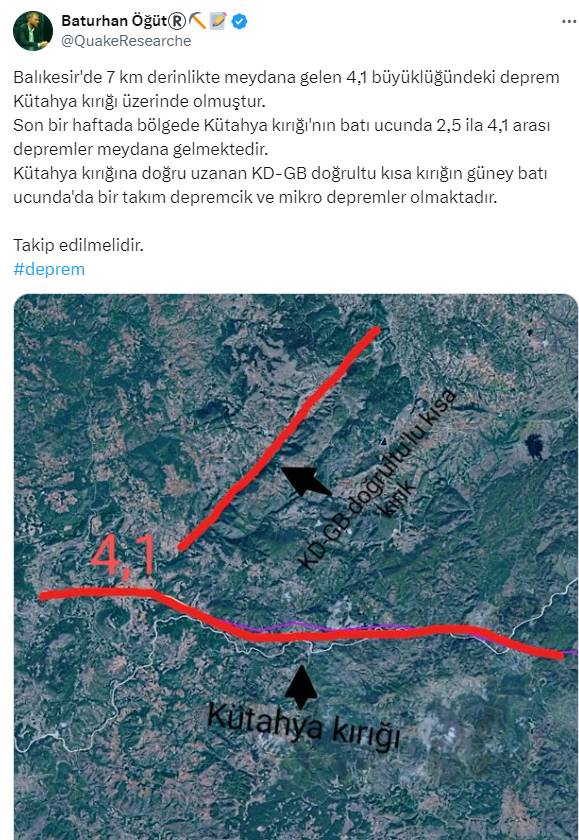 Deprem Araştırmacısı Baturhan Öğüt Balıkesir depremi sonrası riskli ili işaret etti 6